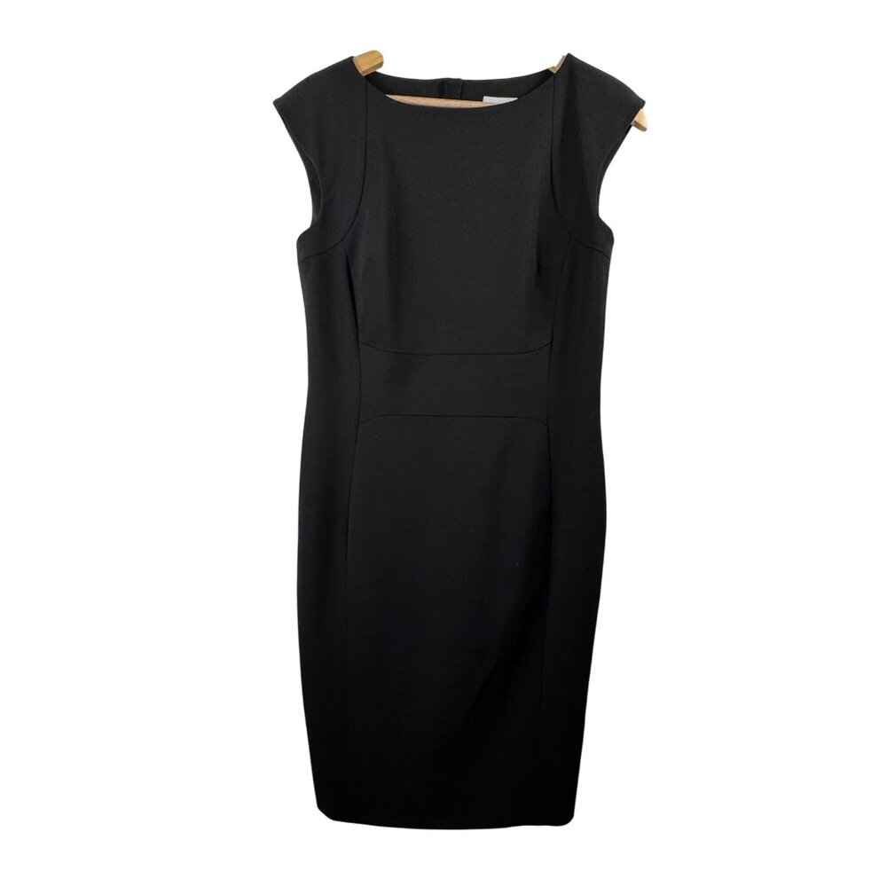 Jigsaw Virgin‎ wool blend sheath classic dress minimalist black sz 10